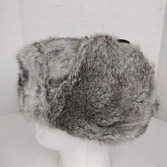 Mad Bomber Rabbit Fur Hat Russian Winter Hat With Eat Flaps Size Large EUC - Picture 3 of 13